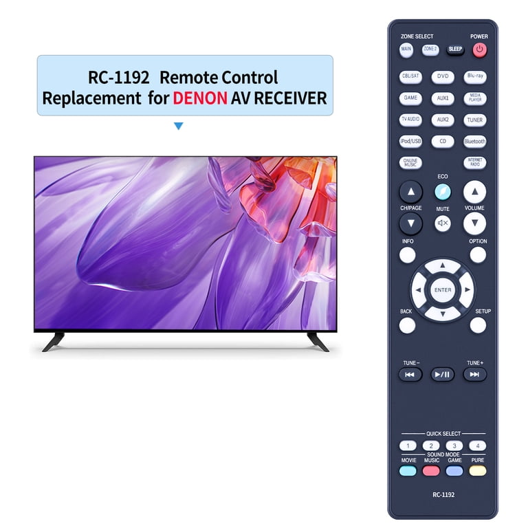 RC-1192 Replacement Remote Control Compatible with Denon AV Receiver AVR-X2200W AVR-X2100W AVR-X3100W AVR-X3200W AVR-X3300W AVR-S910W AVR-X5200W AVR-S900W AVR-S920W AVR-X2300W AVR-X1300W