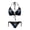 Blue Flaming Skull Pattern, variant on Women's Halter Triangle Bikini Set - Skull & Blue Roses Gothic Print - Sexy Tie Side Two-Piece Swimwear for Beach Vacation & Pool Party