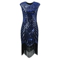 thumbnail image 4 of Vestido vintage con lentejuelas y borlas para mujer de los años 20 - Disfraz gótico de fiesta para tallas grandes - Ropa sexy y casual para salir por la noche, 4 of 4
