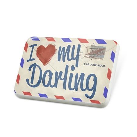 Porcelein Pin I Love my Darling, Vintage Letter Lapel Badge – NEONBLOND