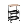 thumbnail image 1 of Carrito Organizador De Cocina 2 Niveles Móvil Ruedas Freno negro, 1 of 7