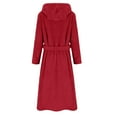 thumbnail image 5 of Cethrio Girls Sleepwear Robes, Long Sleeve Warm Fleece Winter Bathrobes with Belt Red Size 9-10 T, 5 of 6