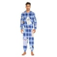 thumbnail image 2 of Halloween Ghost Flowers Grids Adult Onesie Pajamas Slim Fit Christmas One Piece Suit Pjs for Women and Men Hooded Zipper, 2 of 7