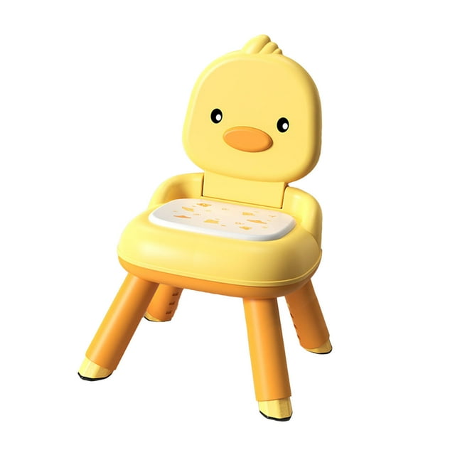 Kids Dining Chair, Cartoon Baby Stool Chair Foldable Backrest Adjustable Height Toddler
