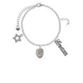 thumbnail image 2 of Delight Jewelry Silvertone Wide Diagonal Cable Spinner Silvertone Dream Big Charm Bracelet, 7.5+2" Extender, 2 of 4