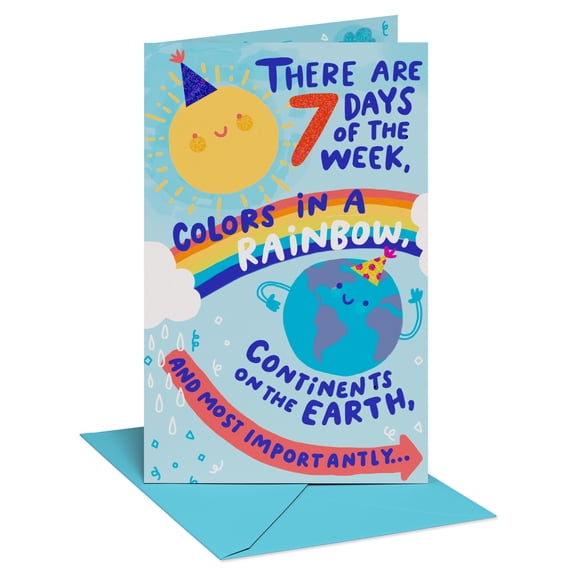 American Greetings 7th Birthday Card for Kids (Colorful Celebration)