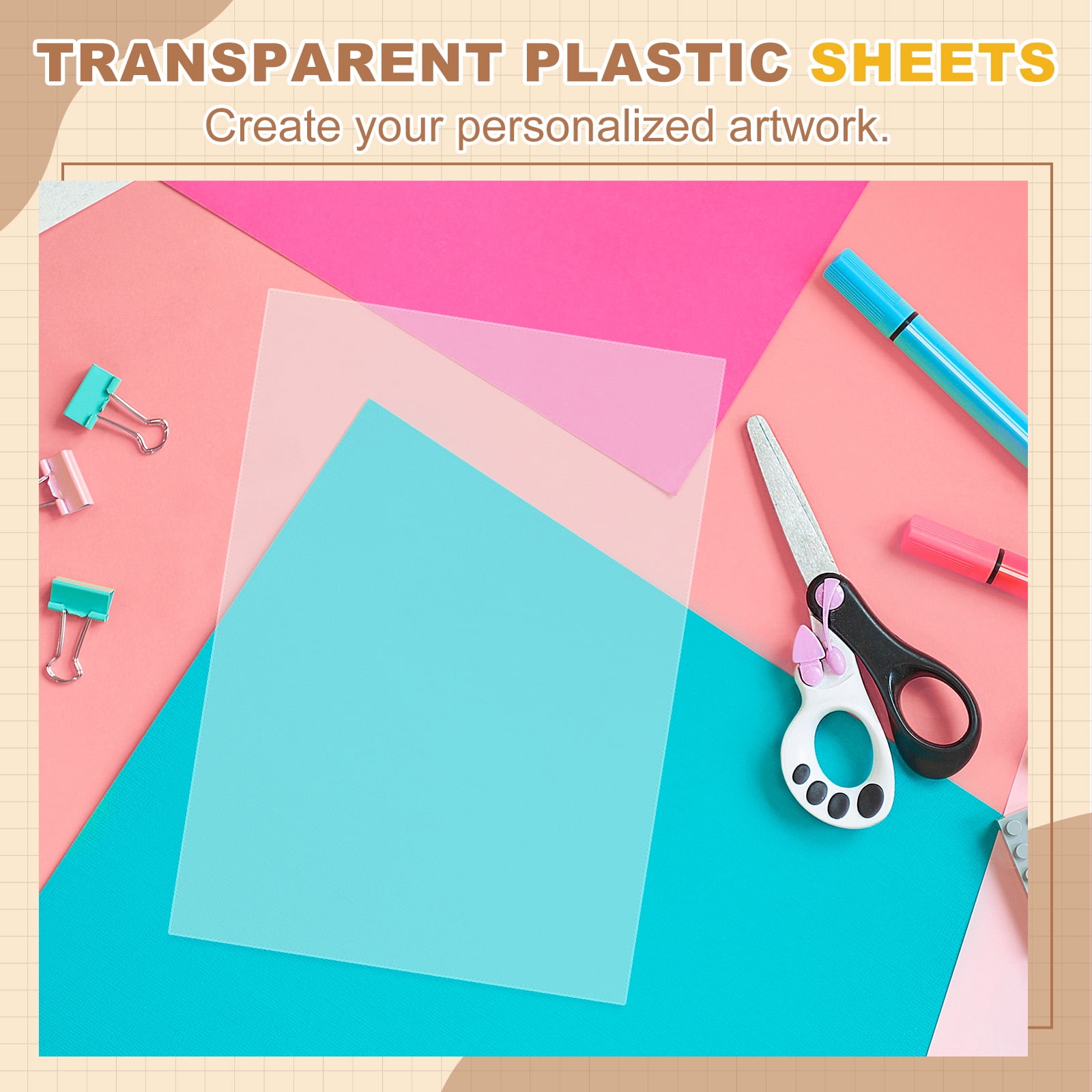 Uxcell 20Pcs Clear Acetate Sheets, 11.7x8.3inch 0.2mm Thick Heat Resistant Transparent Plastic Sheet A4 Blank Acetate Paper for DIY Arts Crafts Cards Making Photo Frame Accessories