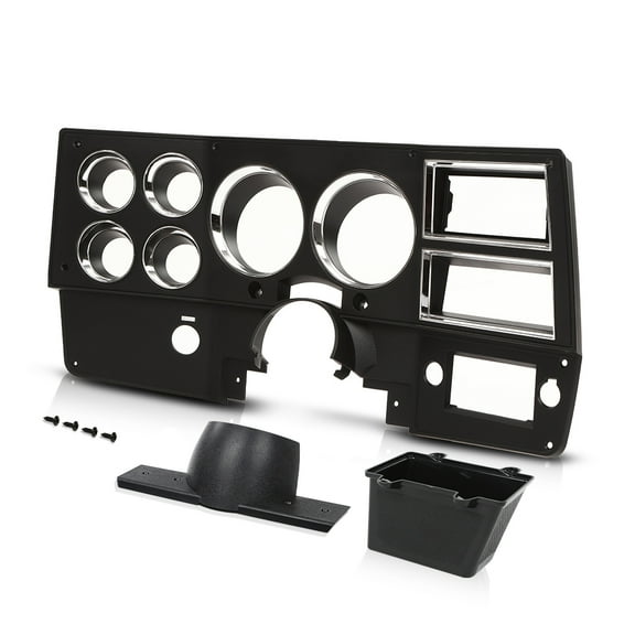 PIT66 Dash Bezel w/o A/C W/Lower Column Cover Fit for 1984-1987 Chevy GMC Truck Blazer Suburban Black