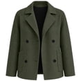 thumbnail image 4 of Mifsaly Womens Cropped Trench Jackets Notched Lapel Double Breasted Wool Coats Fall Winter Fashion Stylish Going Out Dating Shopping Work Office Casual Outfits Army Green,S, 4 of 7