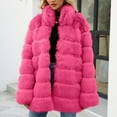 thumbnail image 2 of Penkiiy Women's 2024 Winter Faux Fur Jackets Fall Fashion Open Front Long Shaggy Coat Outerwear Faux Fur Coat Hot Pink, 2 of 6