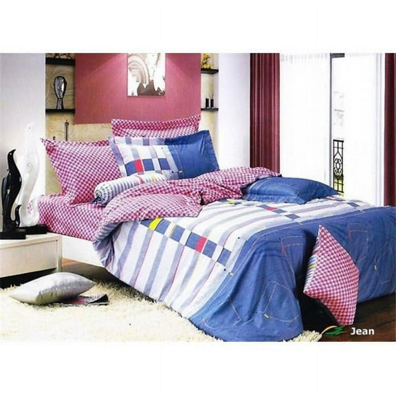 Le Vele - Jean  Twin Size 4 Pieces Duvet Cover Set Bedding 100% Cotton