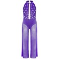thumbnail image 3 of Haitryli Kids Girls Shiny Sleeveless Wide-Leg Jumpsuit Catsuit One Pieces Party Romper Skating Bodysuit Dancewear Purple 16, 3 of 5