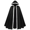 thumbnail image 2 of Hvyesh Women Men Hooded Cloak Adult Medieval Renaissance Costume with Hood, Velvet Cape Halloween Dress Up, 2 of 3