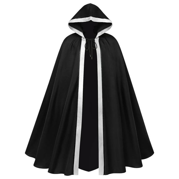 Hvyesh Renaissance Cloak with Hood Men Women,Medieval Velvet Cape Hobbit Halloween Costume Cosplay Wizard Witch Cloak