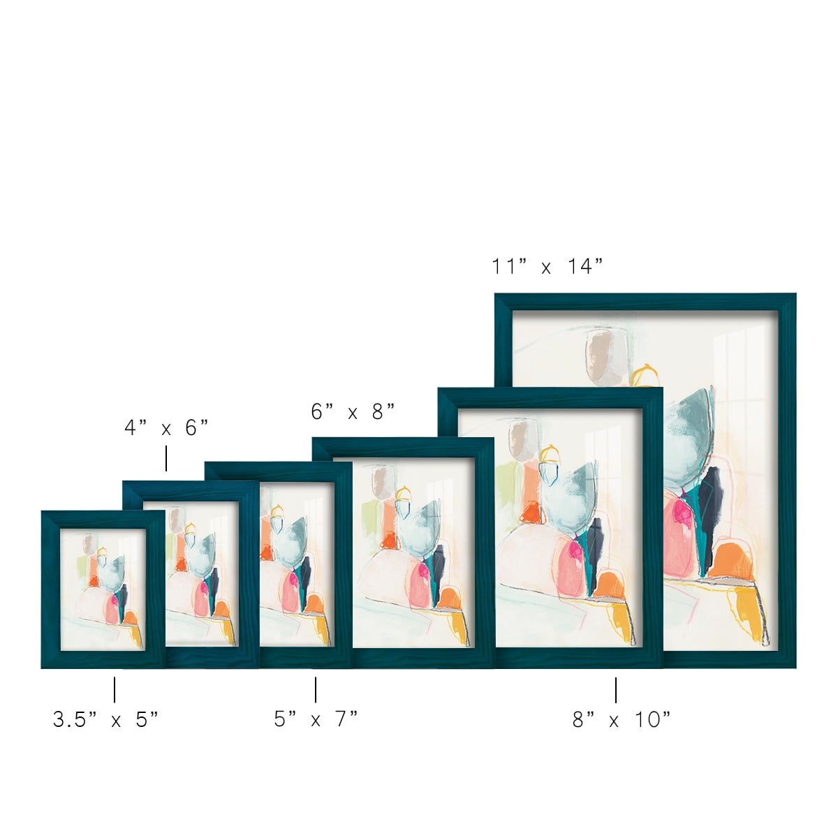 Factotum I -Framed Print w/glass-Ocean Blue
