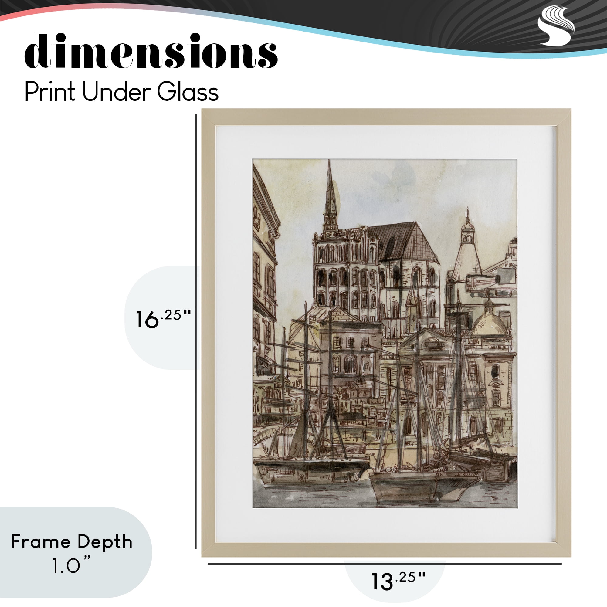 Stupell Industries Harbor of Salted Remnants Birch Framed Print Under Glass, design by Melissa Wang
