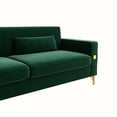 thumbnail image 6 of Luxury Velvet Sofa with Gold Accents - Modern 3-Seat Couch with Plush Cushions, Perfect for Living Room and Office Decor (Green), 6 of 11