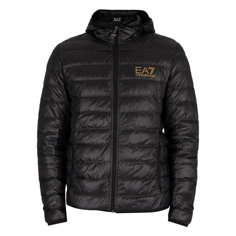 Emporio Armani Men's Black Padded Logo Jacket, Size X-Large