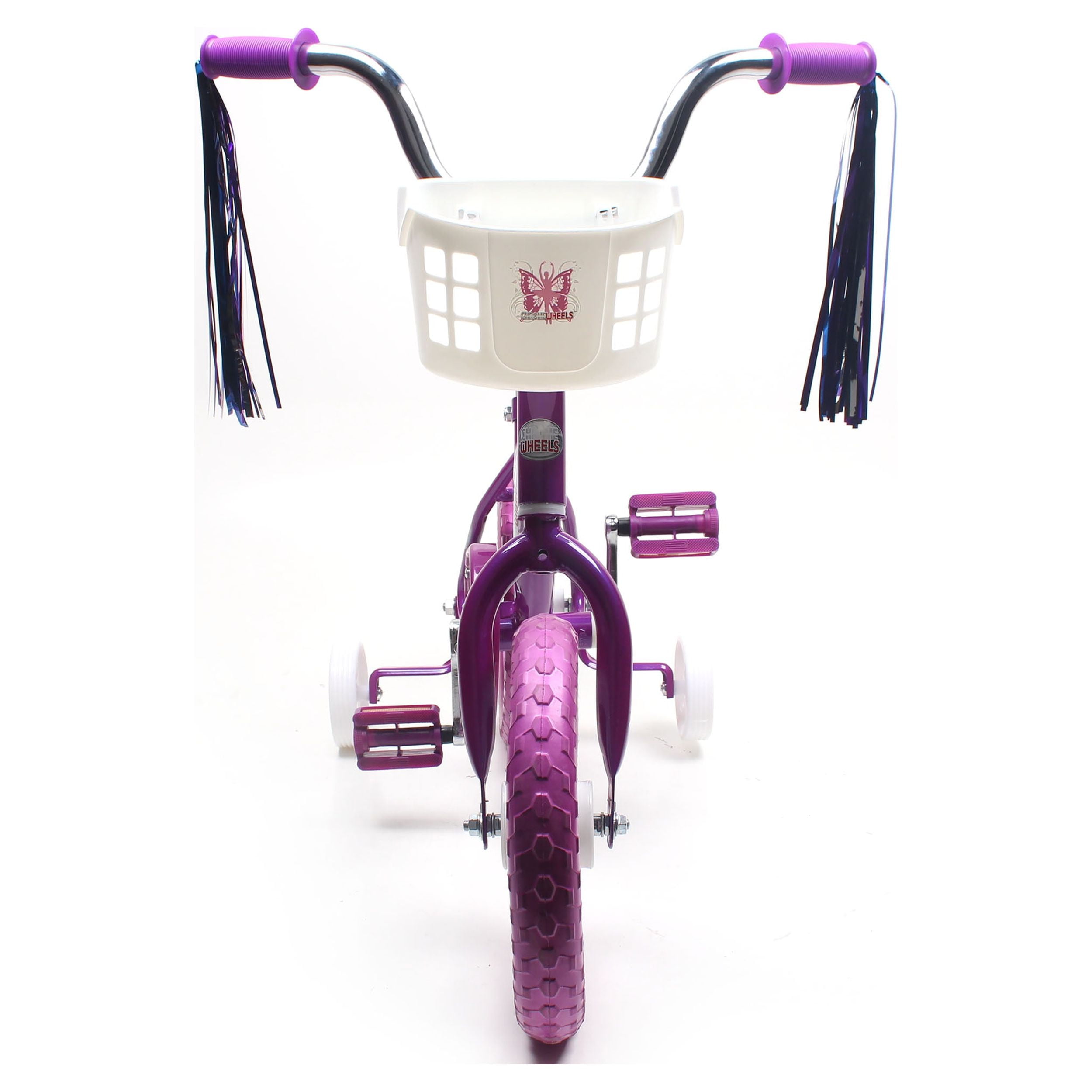 WonderPlay BMX 12 In. Kid's Bike for 2-4 Years Old, Bicycle for Girls with Front Basket, EVA Tires with Training Wheels and Coaster Brake, Purple