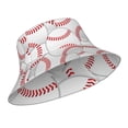 thumbnail image 2 of Bingfone Baseballs Bucket Hat For Men Women,Packable Reversible Printed Sun Hats,Fisherman Outdoor Travel Hiking Beach Caps, 2 of 9