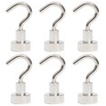 thumbnail image 1 of 6 Pcs Heavy Duty Strong Magnetic Hooks for Storage and Organization Home Kitchen Accessories (D20), 1 of 6