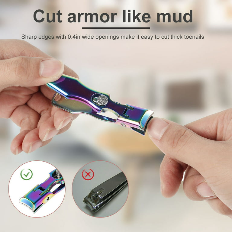 Duety Nail Clipper Stainless Steel Wide Jaw Opening Toenail Cutter  Splash-proof Ergonomic Curve Sharp Fingernail Trimmer Heavy Duty Nail  Grooming Tool
