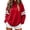 Red #0270, variant on Women Varsity Sweatshirt Long Sleeve Casual Oversized Pullover Striped Sleeve Loose Fit Athletic Top