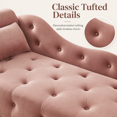 thumbnail image 3 of Miniyam Velvet Chaise Lounge Chair, Tufted Accent Chair with Nailhead Trim and Solid Wood Legs, Pink, 3 of 7