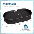 thumbnail image 4 of Homall 40×30×7in Rattan Floating Pool Tray Wicker Serving Tray for Food Drinks Floats for Spas Pool Parties, Black, 4 of 7