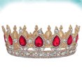 thumbnail image 2 of Couronne de Mariée Classique Coiffe de Mariage Joli Couvre-Chef Accessoires de Robe de Mariée Ornement de Cheveux pour Femmes (Doré et Rouge), 2 of 9