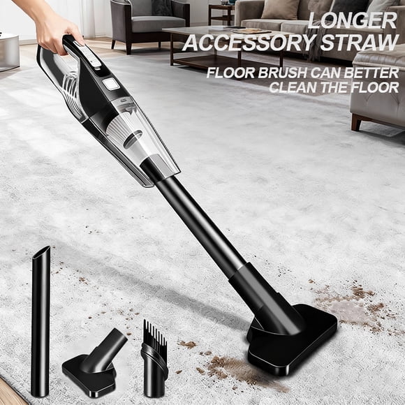 Aspirateur à Main Léger à Forte Aspiration, Mini Aspirateur Adapté à la Maison et à la Voiture, Aspirateur Portable avec Brosse à Poussière &
