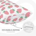 thumbnail image 3 of Picia Strawberry Pattern Plush Pillow Case – Soft and Cozy Cushion Cover, Hypoallergenic Throw Pillow Case for Home Decor-20"x30", 3 of 6