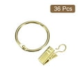 thumbnail image 3 of Unique Bargains Curtain Rings with Clips, 36pack Drapery Curtain Clip Rings, 1 Inch Curtain Clip Rings Hooks (Gold), 3 of 5