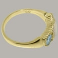 thumbnail image 4 of LBG British Made 18k Yellow Gold Natural Opal & Aquamarine Womens Anniversary Ring - 33 size options - Size 4.75, 4 of 7