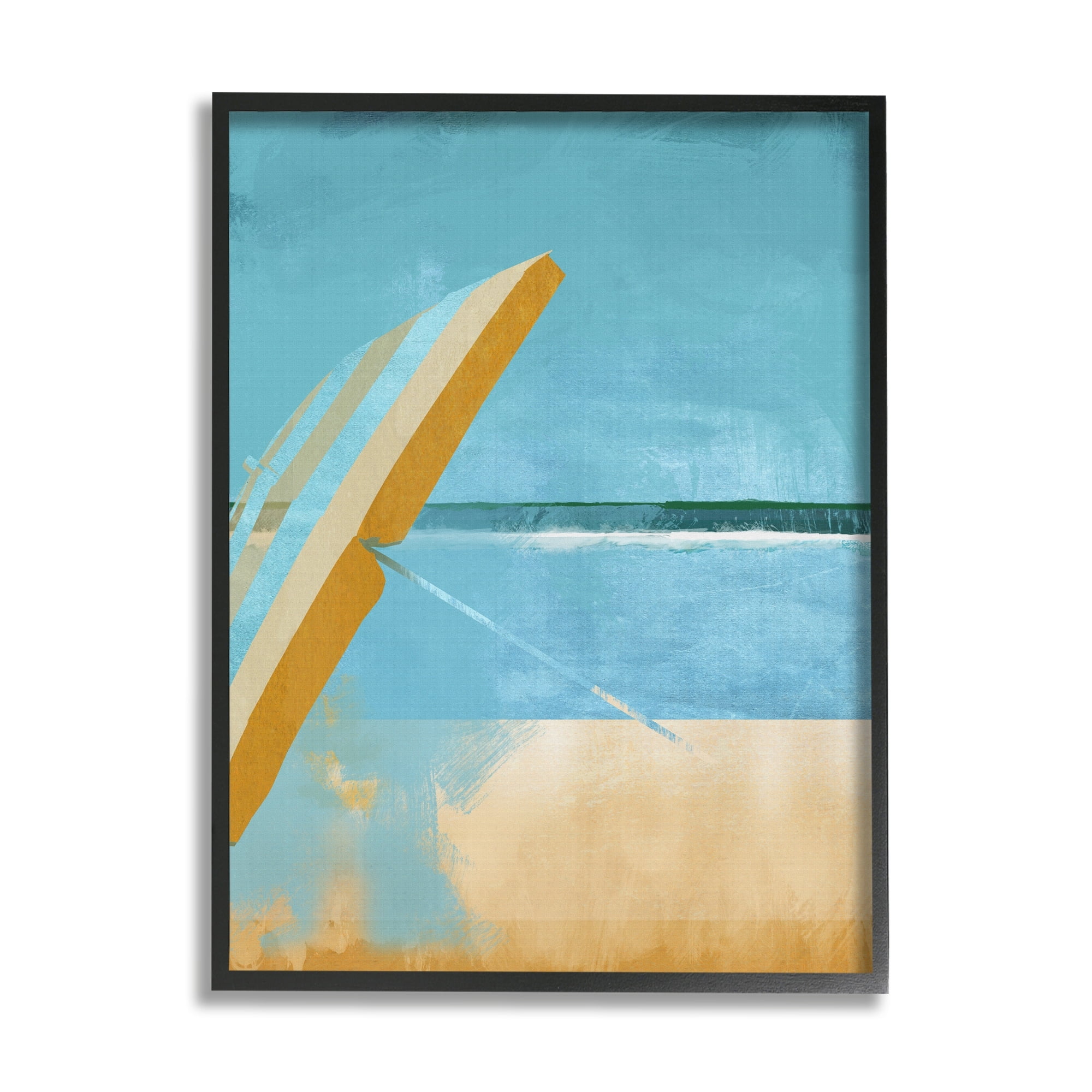 Stupell Industries Sunny Beach Umbrella Sea Horizon Minimalist Painting,11 x 14, Design by Porter Hastings