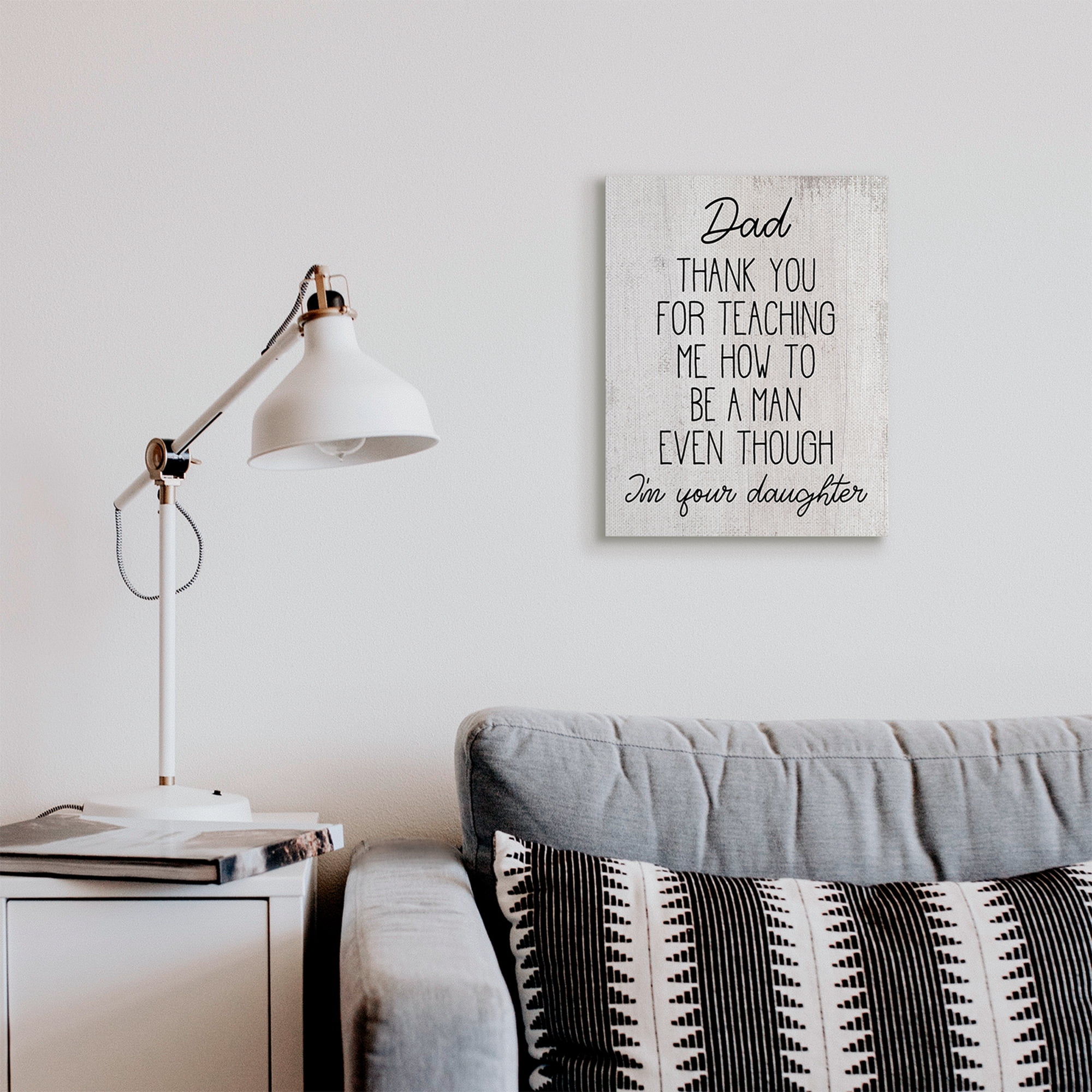 Stupell Industries Dad Thank You Phrase Family Daughter Humor Inspirational Painting Gallery Wrapped Canvas Art Print Wall Art, 16 x 20