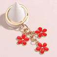 thumbnail image 2 of Flower Accessories Enamel Key Chain Tassel Key Ring Women'S Gift Wallet Accessories (Red), 2 of 3