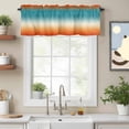 thumbnail image 2 of Bohemian Gradient Blue Valance Curtain Modern Minimalist Red Orange Ocean Beach Window Valances Rod Pocket Short Curtains Window Treatments for Kitchen Bedroom Bathroom Laundry 54" x 18", 2 of 9