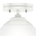 thumbnail image 5 of Hunter - Hepburn 1-light Matte White, Small Flush Mount Light, Dimmable, Modern Style, Globe Shaped, for Bedrooms, Dining, Living Rooms - 19021, 5 of 8