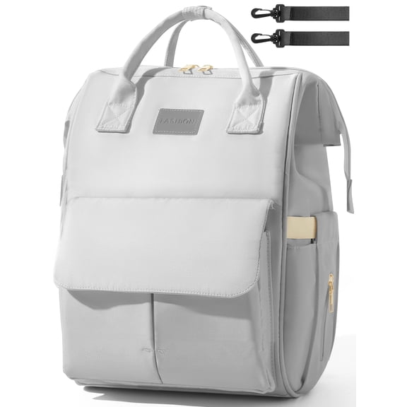 Diaper Bag Backpacks with Insulated Pocket,Waterproof Large Baby Bag for Boys Girls,Unisex Travel Baby Changing Bag for Mom Dad,Gray