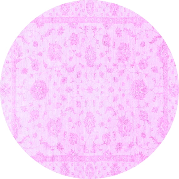Ahgly Company Indoor Round Oriental Purple Traditional Area Rugs, 4' Round