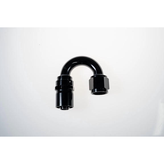 6AN 180Deg Crimp Hose End Black