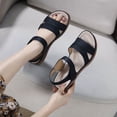 thumbnail image 4 of Women’s Flat Sandals, Soft Straps Slip-on Open Toe Light Weight Elastic Slingback Comfort Casual Walking Sandals, 4 of 7