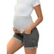 thumbnail image 4 of INSPIRE CHIC Pantalones cortos de maternidad de mezclilla grises para el verano, con dobladillo enrollado y bolsillos, talla X-Large, 4 of 6
