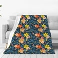 thumbnail image 1 of Fotbe Blue Floral Manta de Franela Acolchonada con Estampado, Súper Suave y Esponjosa, Extra Grande para Sofá, Cama, Uso Todo el Año-40"x30", 1 of 7