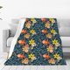 thumbnail image 1 of Balery Blue Floral Manta de Felpa Suave y Acogedora – Cobija de Franela Aterciopelada para Cama, Lavable y Cálida para Sofá, Mascotas, Transpirable-50"x40", 1 of 7