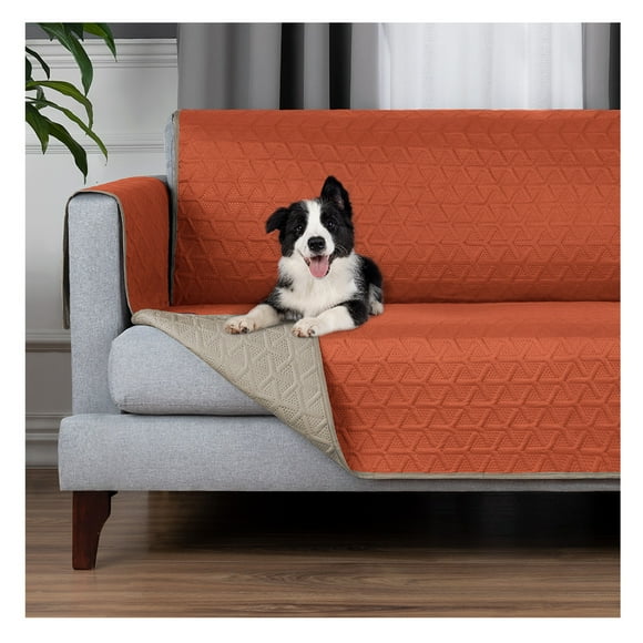 Protector de Sala 3 Pzas Reversible Pinsonic, Real Textil (Naranja - khaki, ch/m/g)