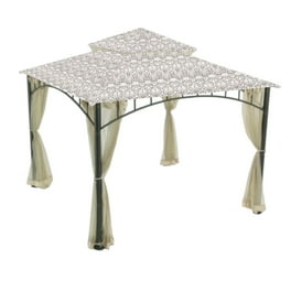Garden Winds Madaga Gazebo Replacement Canopy Top Cover Standard 350 Stripe Stone UPF 50 Water Resistant Walmart