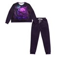 thumbnail image 4 of SCRAWLGOD Galaxy Rose Pjs for Women Set of 2 Pajamas Womens Long Sleeve Pj with Pockets Drawstring Women Sleepwear Breathable Women's Soft Loungewear Size 2XL, 4 of 7