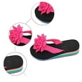 thumbnail image 4 of HNMKIU Flip Flops for Women Bohemian Thick Sole Heel Toe Post Floral Details Summer Relaxation Casual Beach Wear Slippers for Women Outdoor Z01_Hot Pink,8, 4 of 8